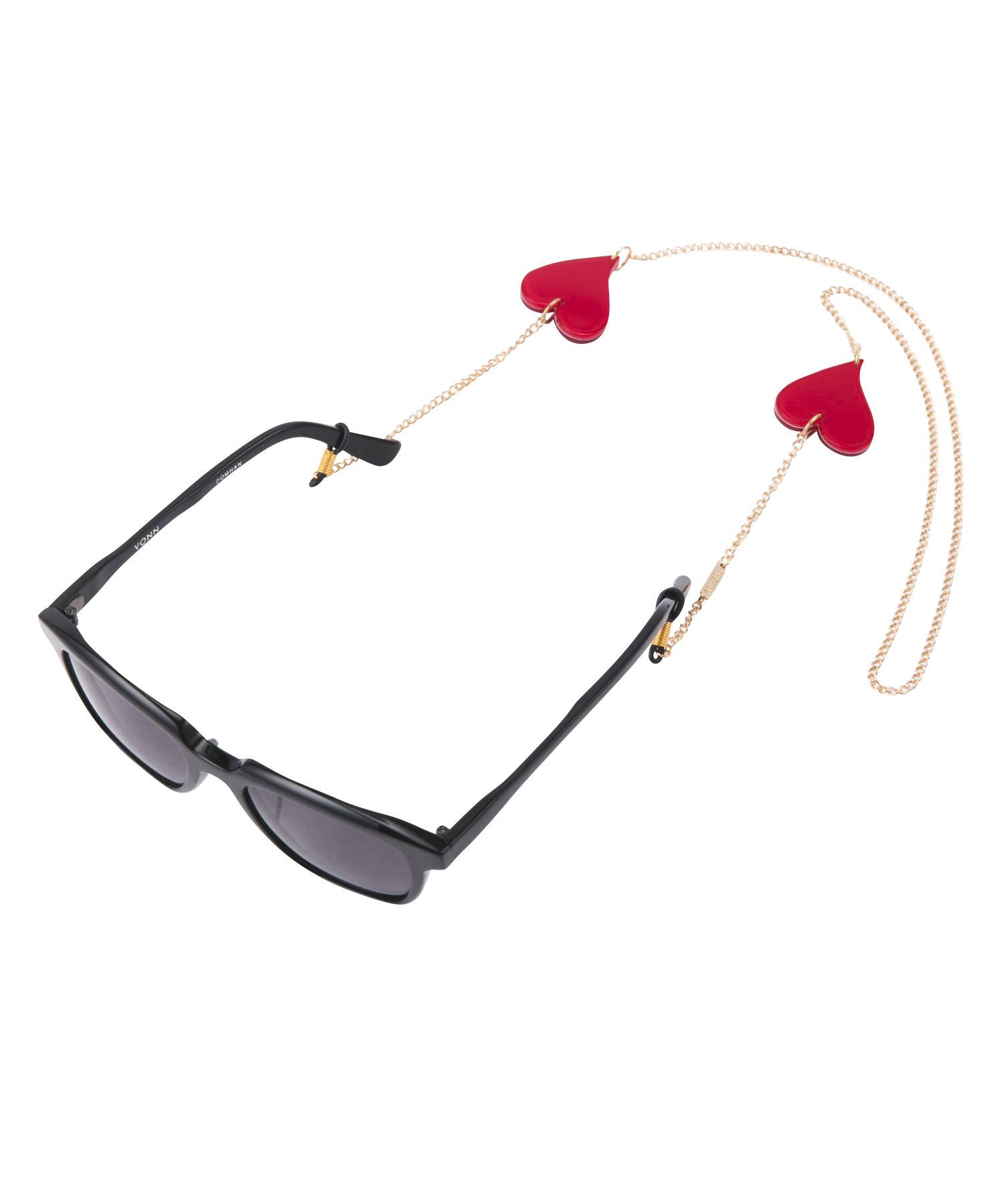 Glasses Strap gold plated - Red Heart