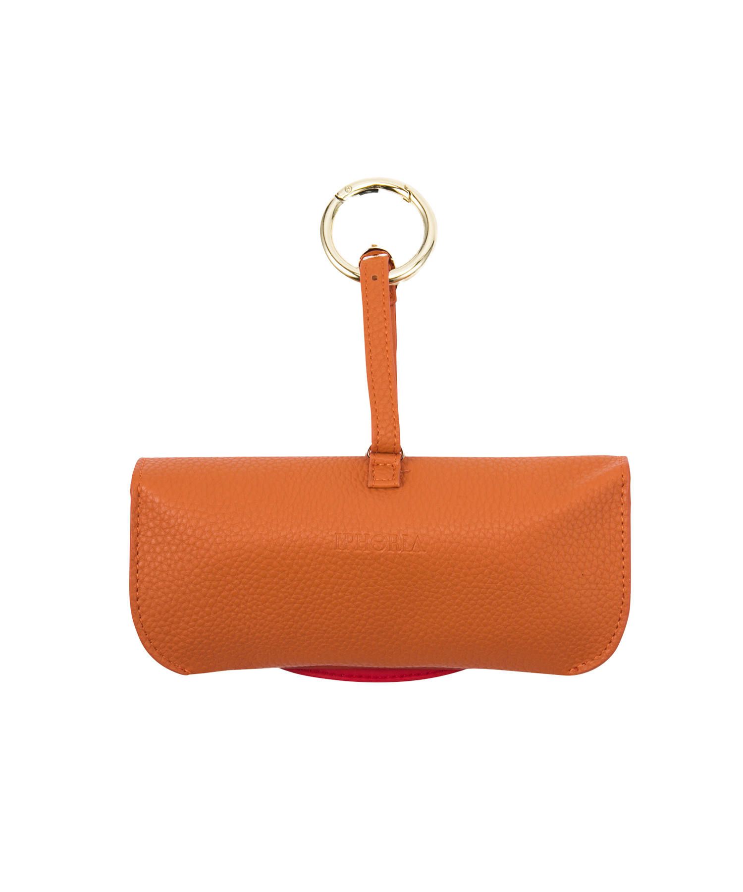 Glasses Case with Bag Holder - Orange with Lips