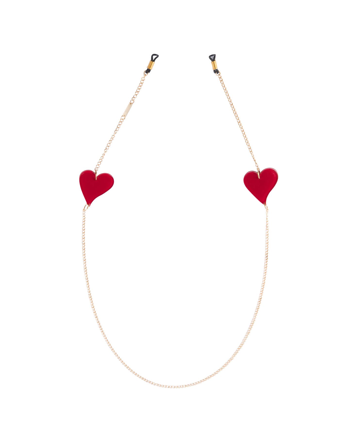 Glasses Strap gold plated - Red Heart