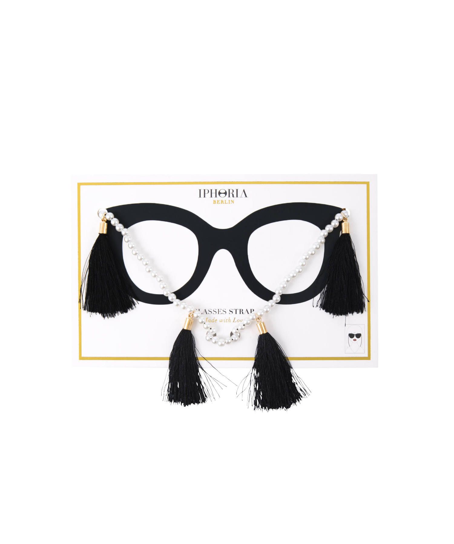 Glasses Strap gold plated - Black Love