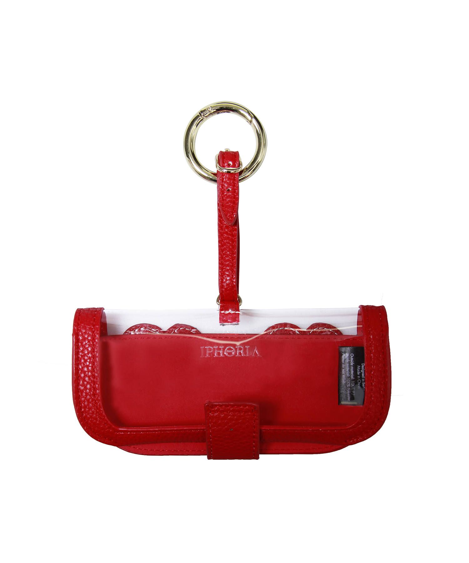Glasses Case with Bag Holder - Red Heart Transparent