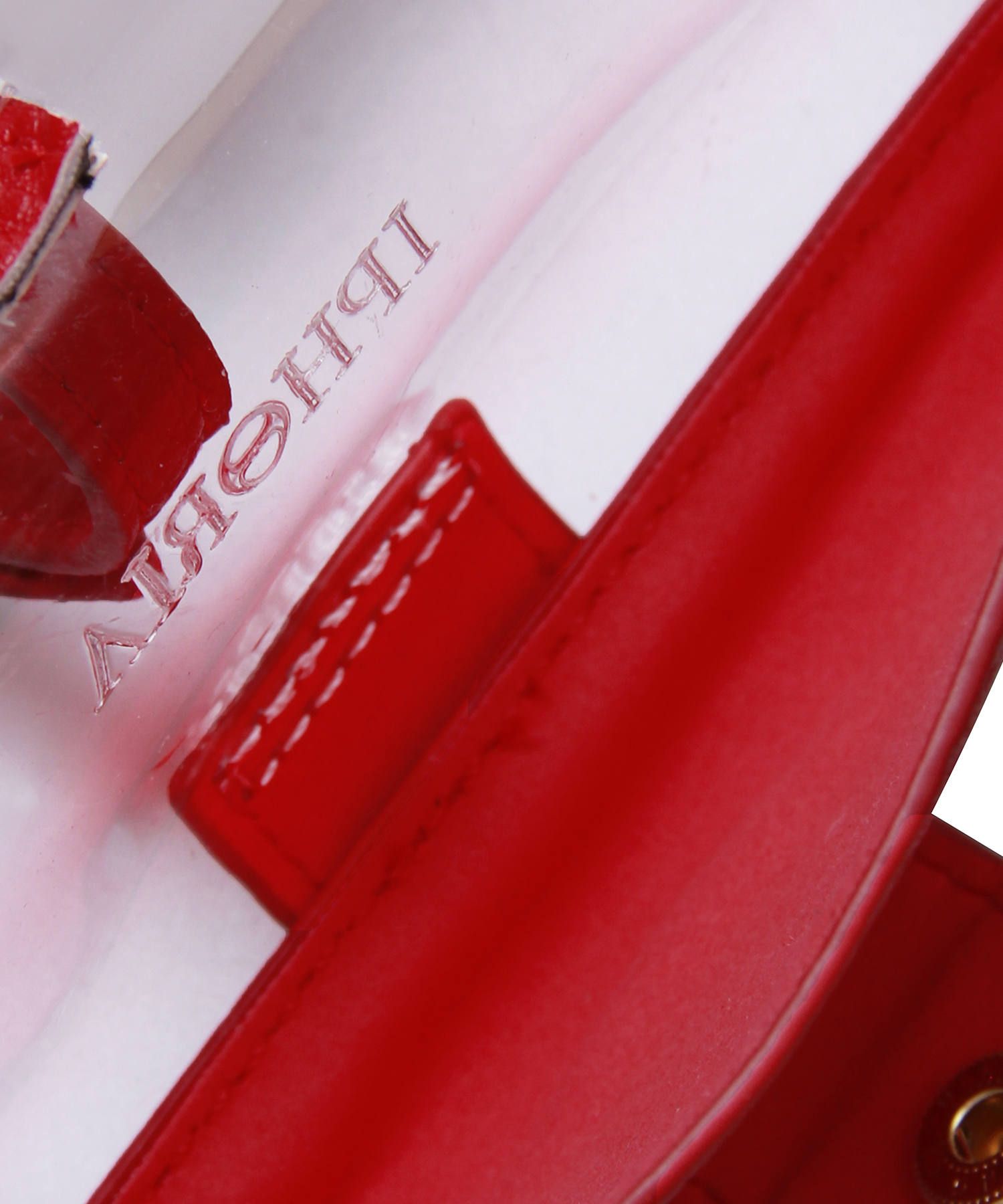 Glasses Case with Bag Holder - Red Heart Transparent
