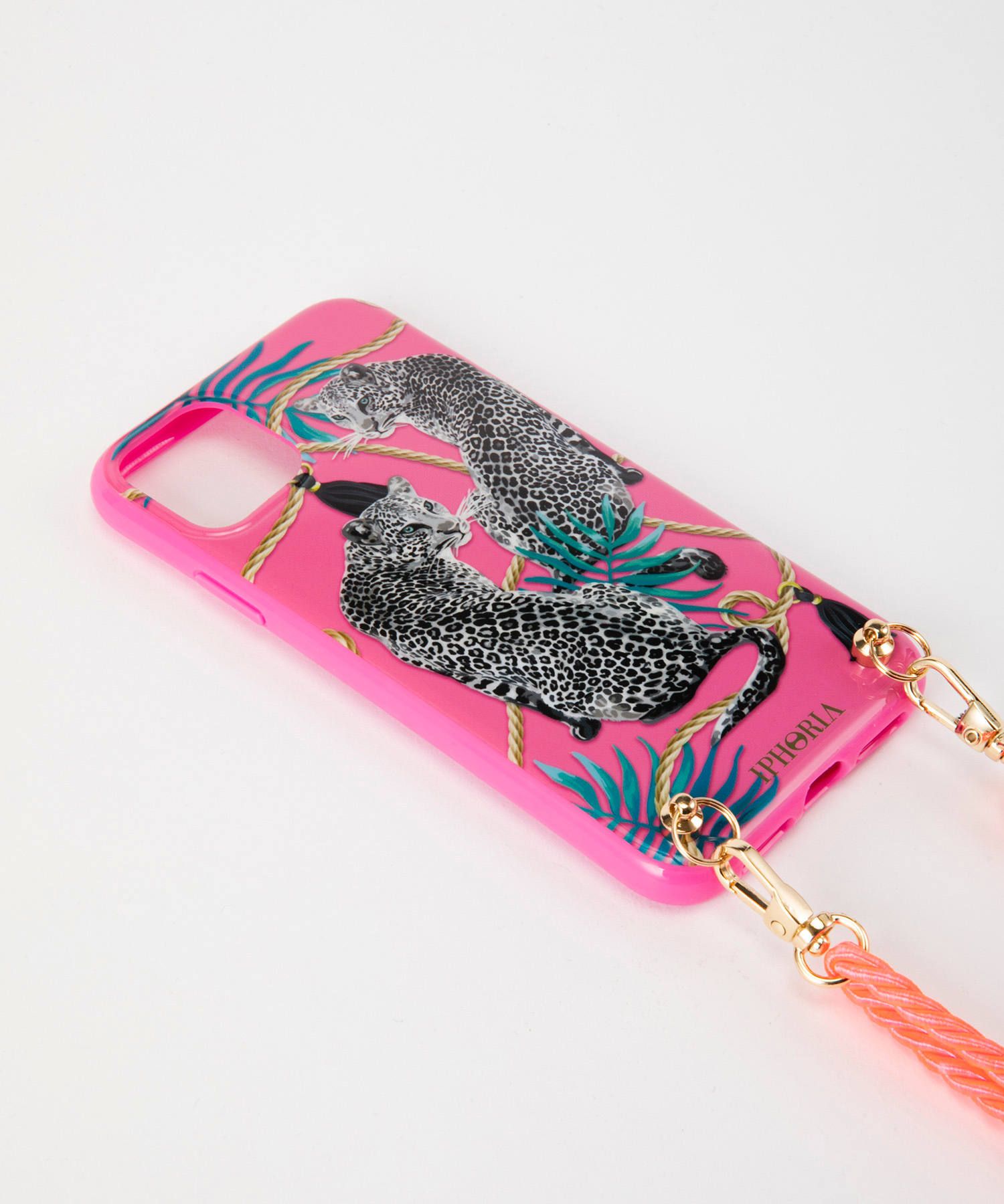 Necklace Case for Apple iPhone 11 - Pink Leopard