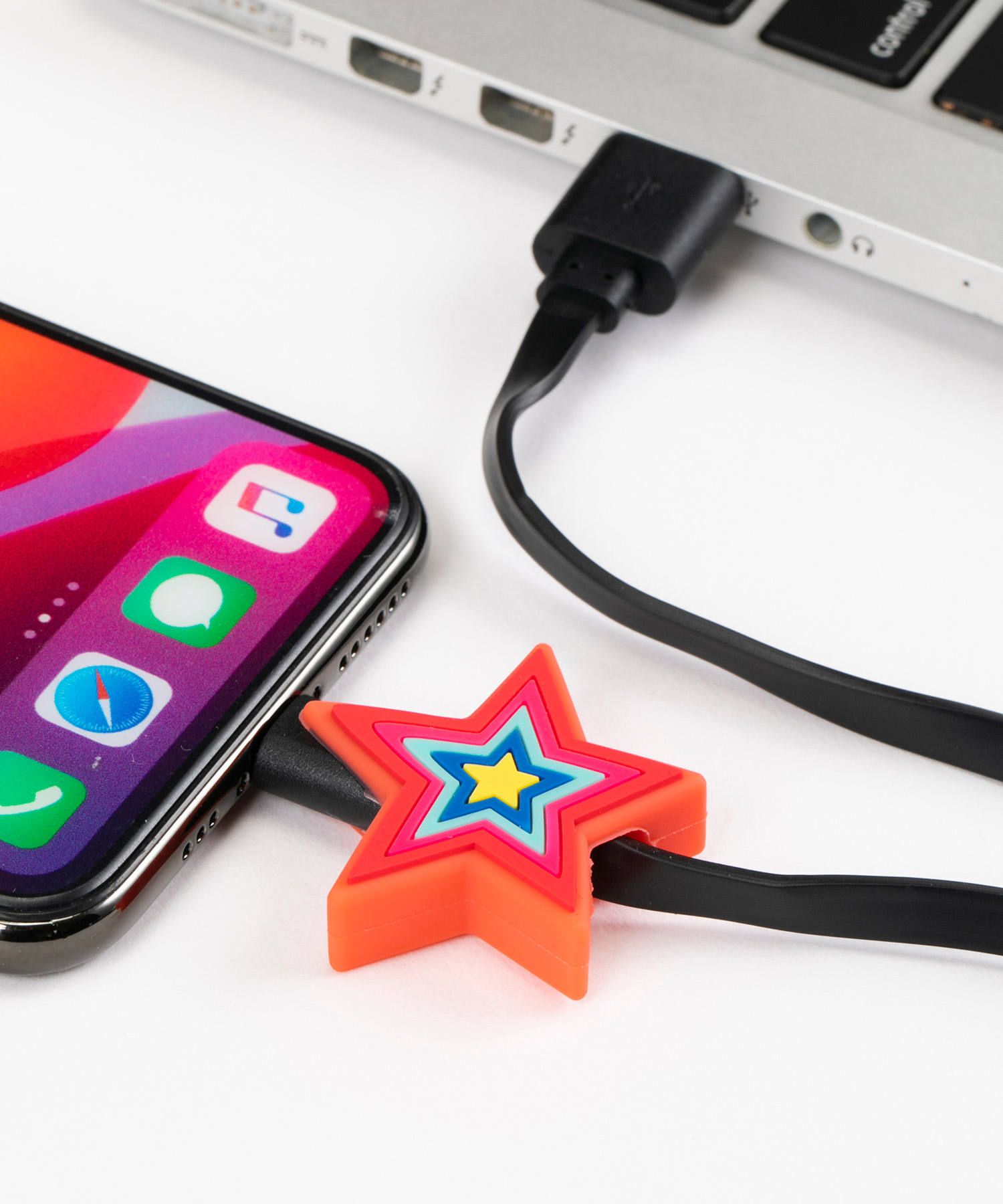 Charging Cable extra long for Apple iPhone - Colorful Star
