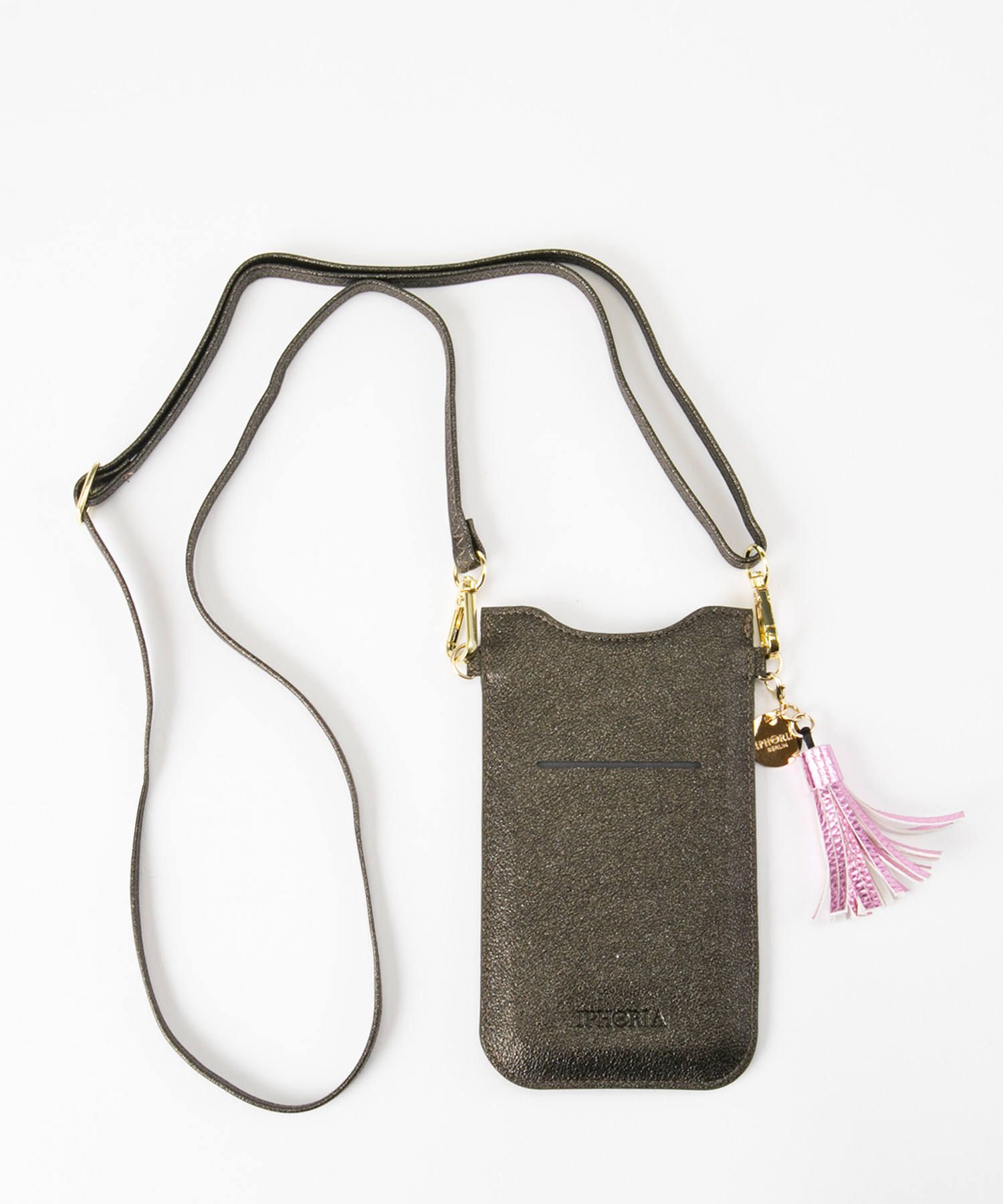 Necklace Sleeve Case for Apple iPhone 7+/8+/XR/XS Max/11/11 Pro Max - Olive Green with Rose Star
