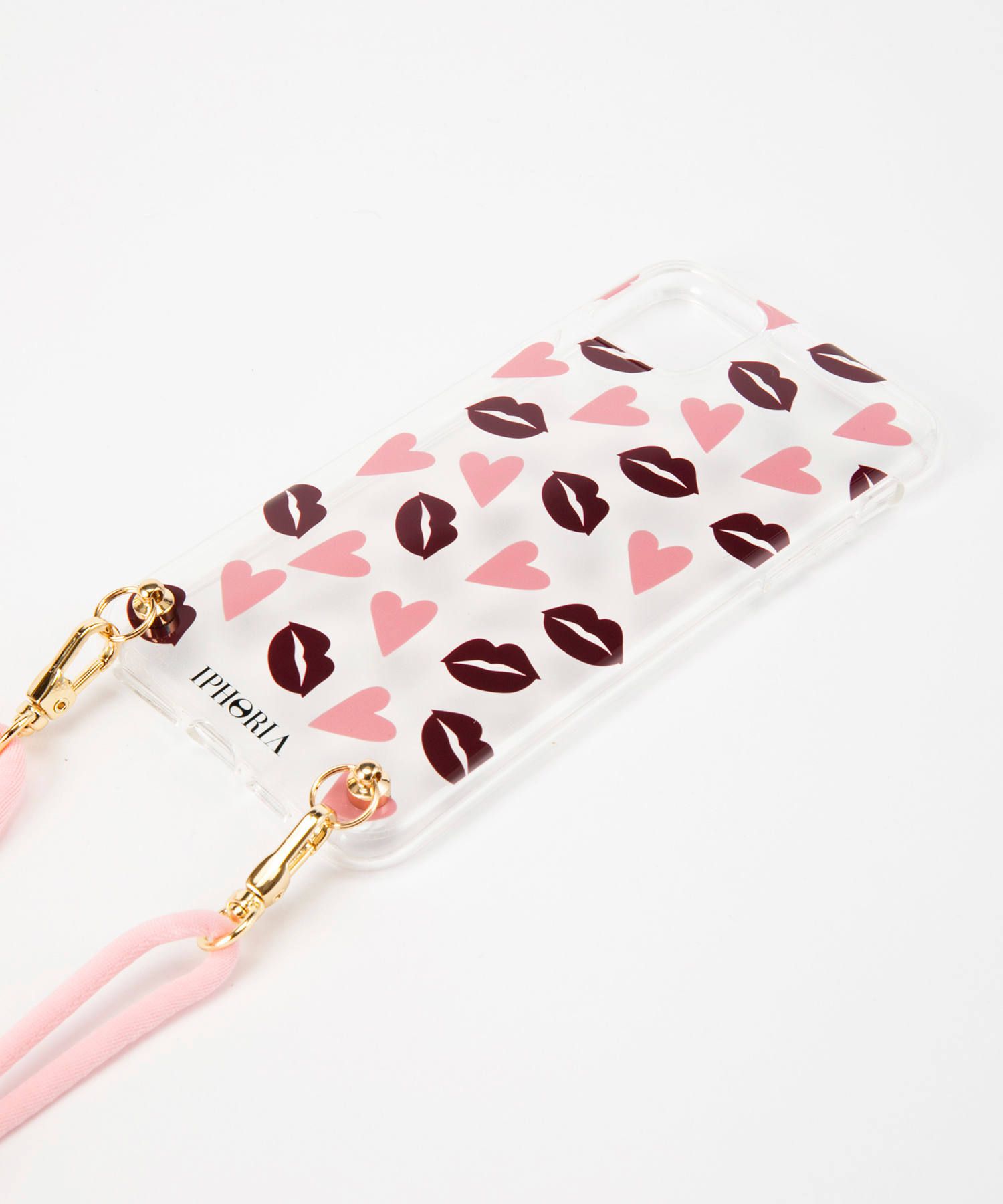 Necklace Case for Apple iPhone 11Pro Max - Lips & Hearts