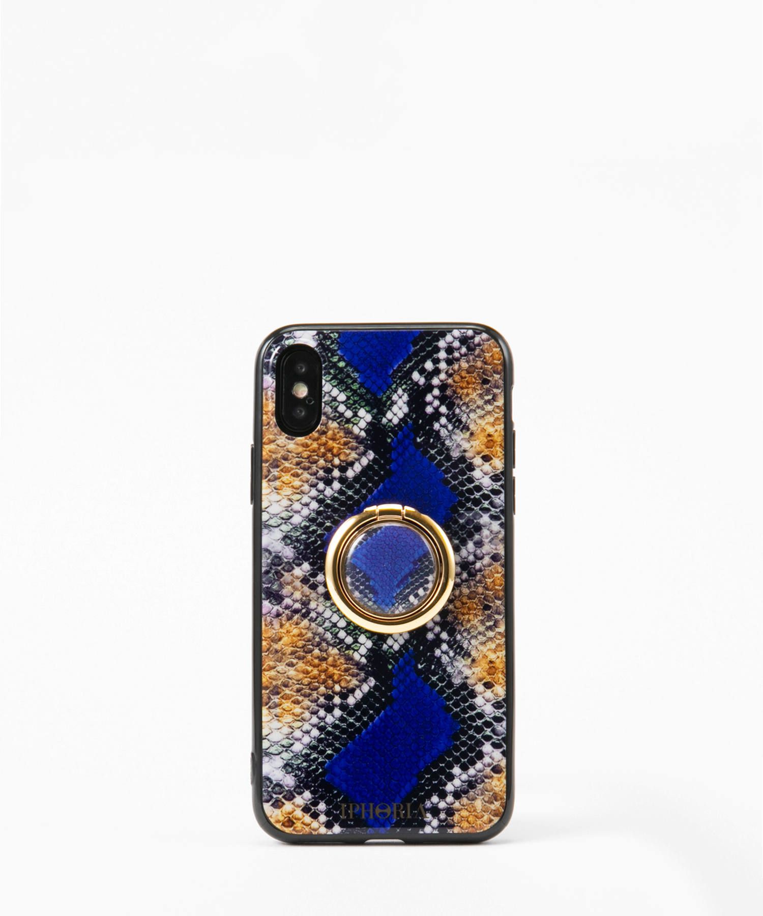Case for Apple iPhone X/XS - Gold Ring with Wild Snake