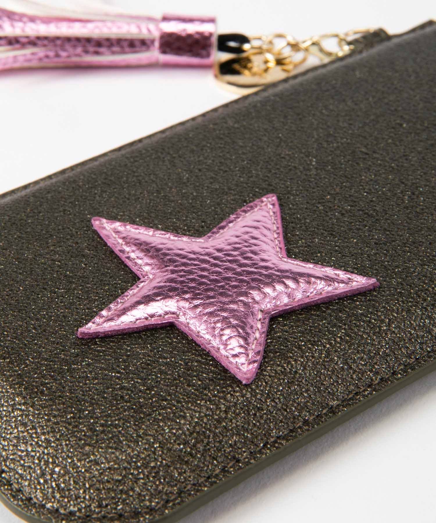Necklace Sleeve Case for Apple iPhone 7+/8+/XR/XS Max/11/11 Pro Max - Olive Green with Rose Star