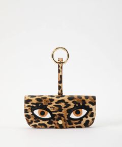 Glasses Case with Bag Holder - Leo Print with Eyes & hook in gold