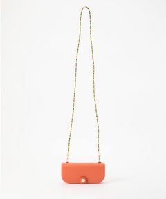 Glasses Case with Bag Holder - Classic Coral with Colorful Glass Pearls