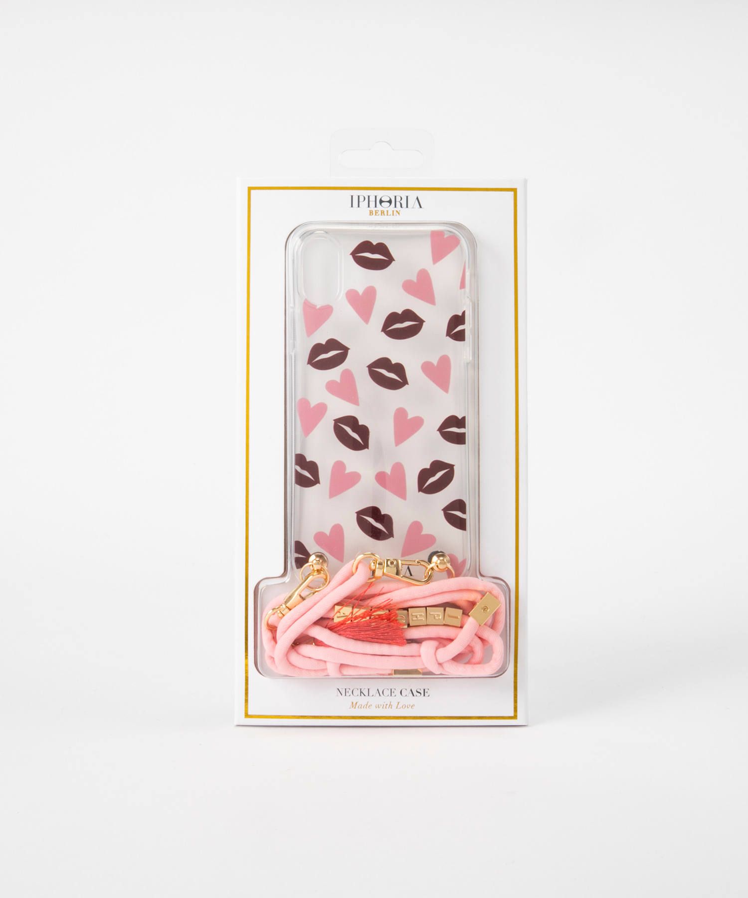 Necklace Case for Apple iPhone X/XS - Lips & Hearts