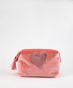 Washbag - Nude with Pink Heart