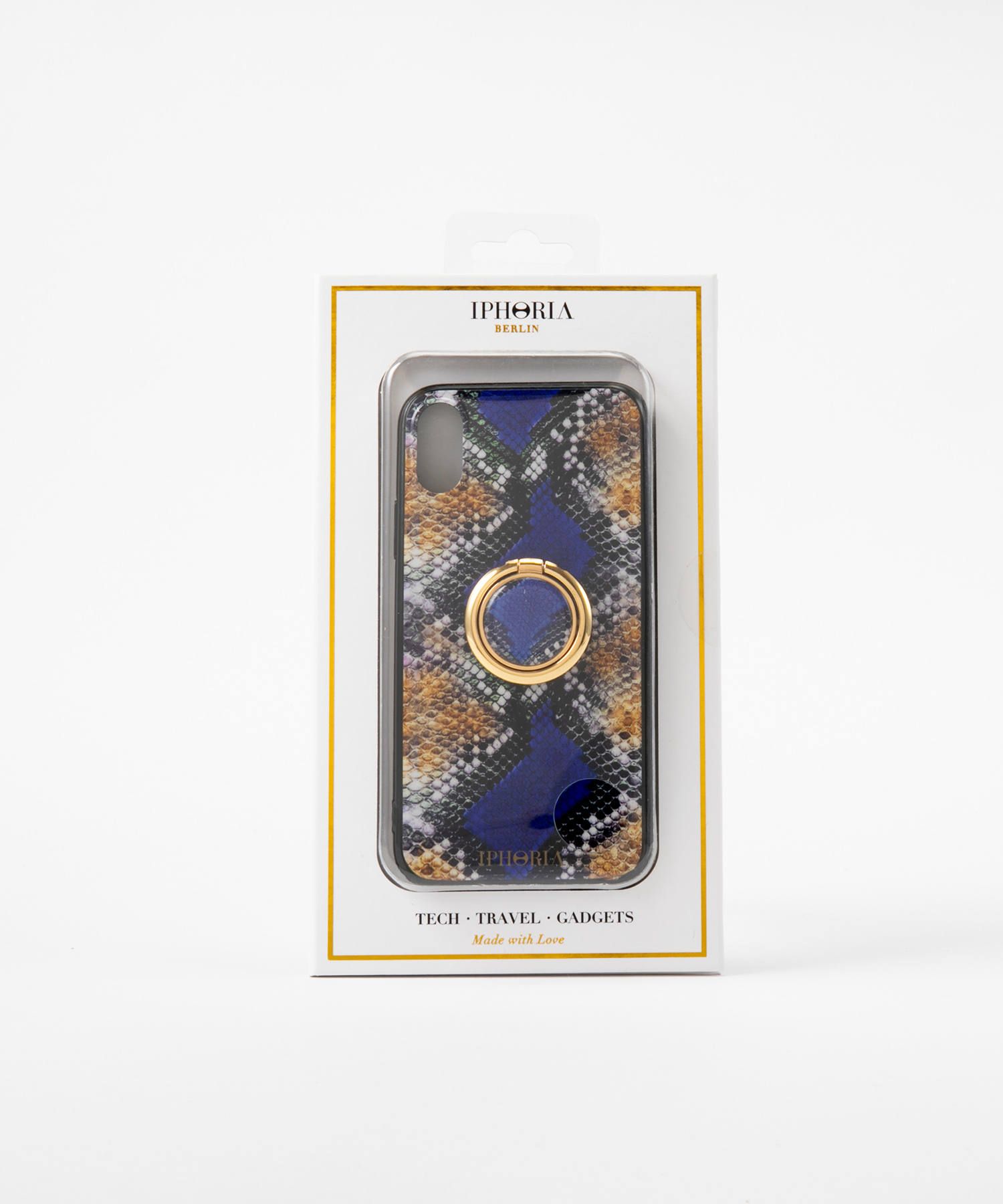 Case for Apple iPhone X/XS - Gold Ring with Wild Snake