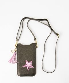 Necklace Sleeve Case for Apple iPhone 7+/8+/XR/XS Max/11/11 Pro Max - Olive Green with Rose Star