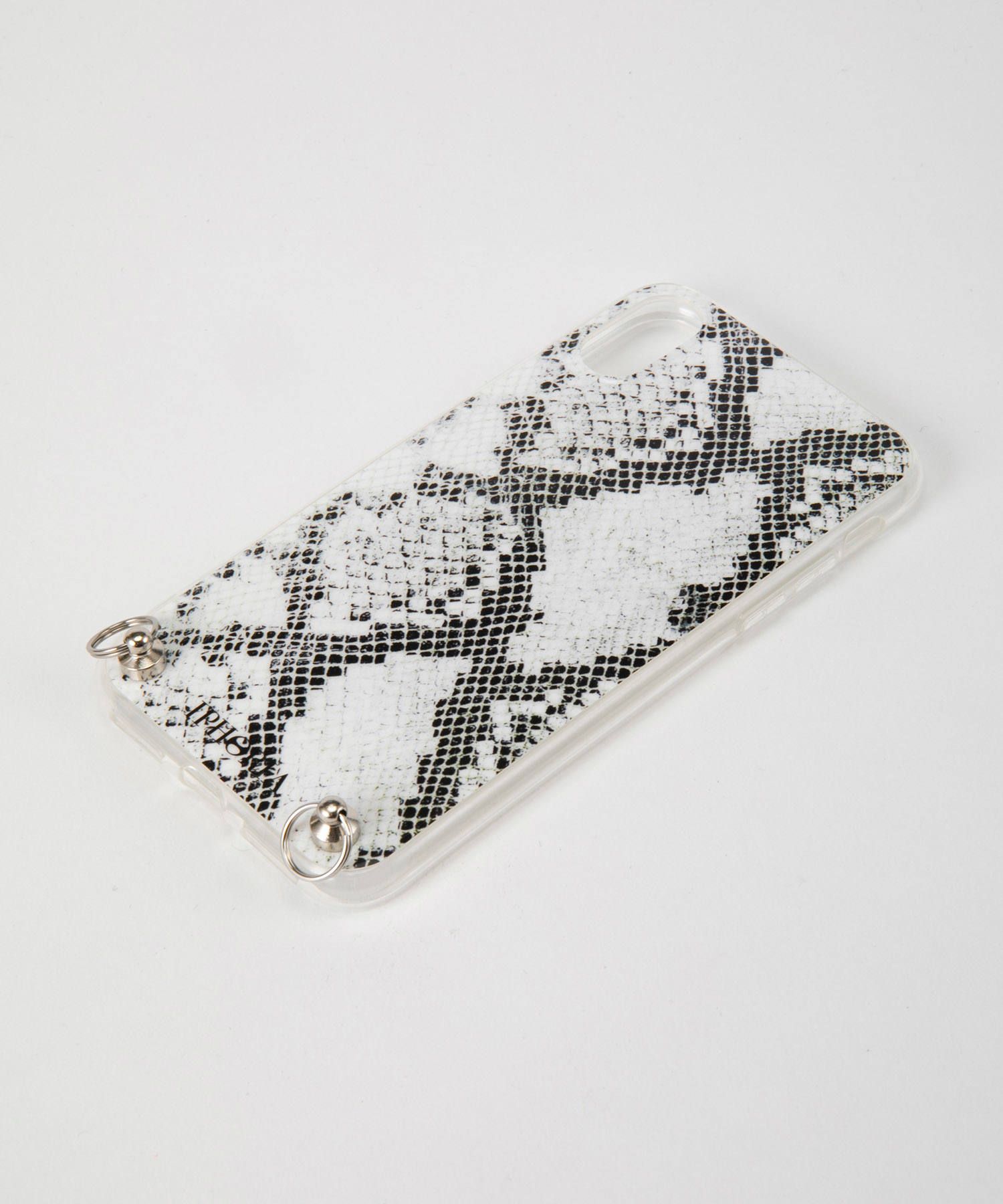 Necklace Case for Apple iPhone X/XS with Black Strap - B&W Snake