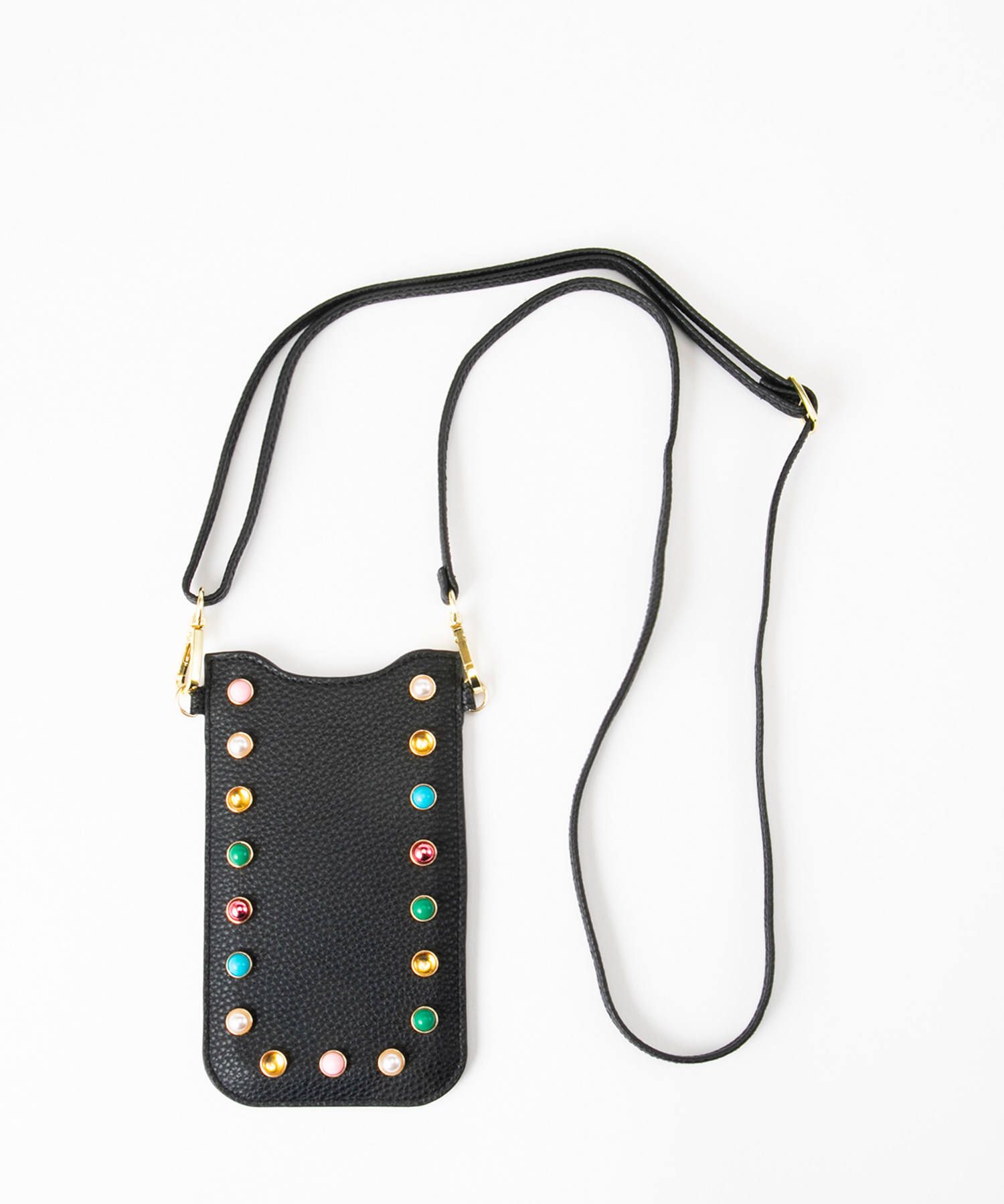Necklace Sleeve Case for Apple iPhone 7+/8+/XR/XS Max/11/11 Pro Max - Black & Colorful Pearls