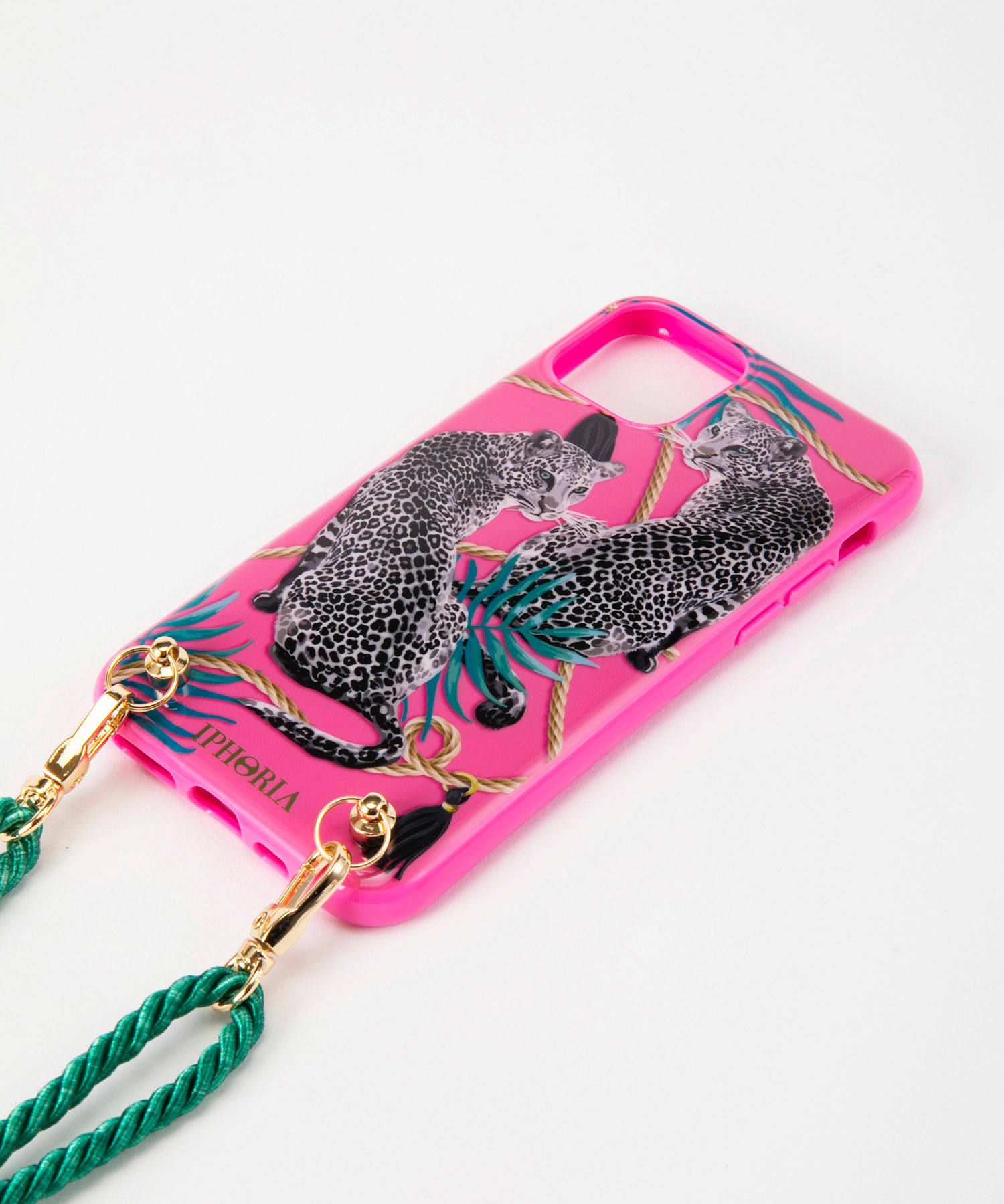 Necklace Case for Apple iPhone 11 Pro - Pink Leopard