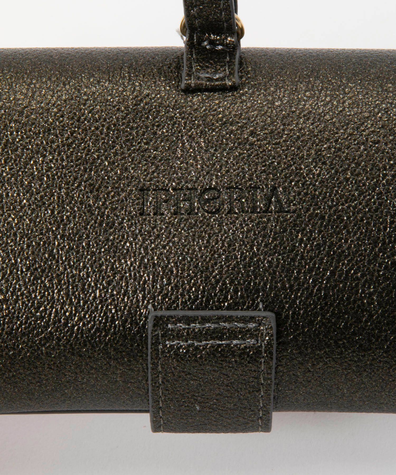 Glasses Case with Bag Holder - Olive Green With Pink Stars & hook in gold