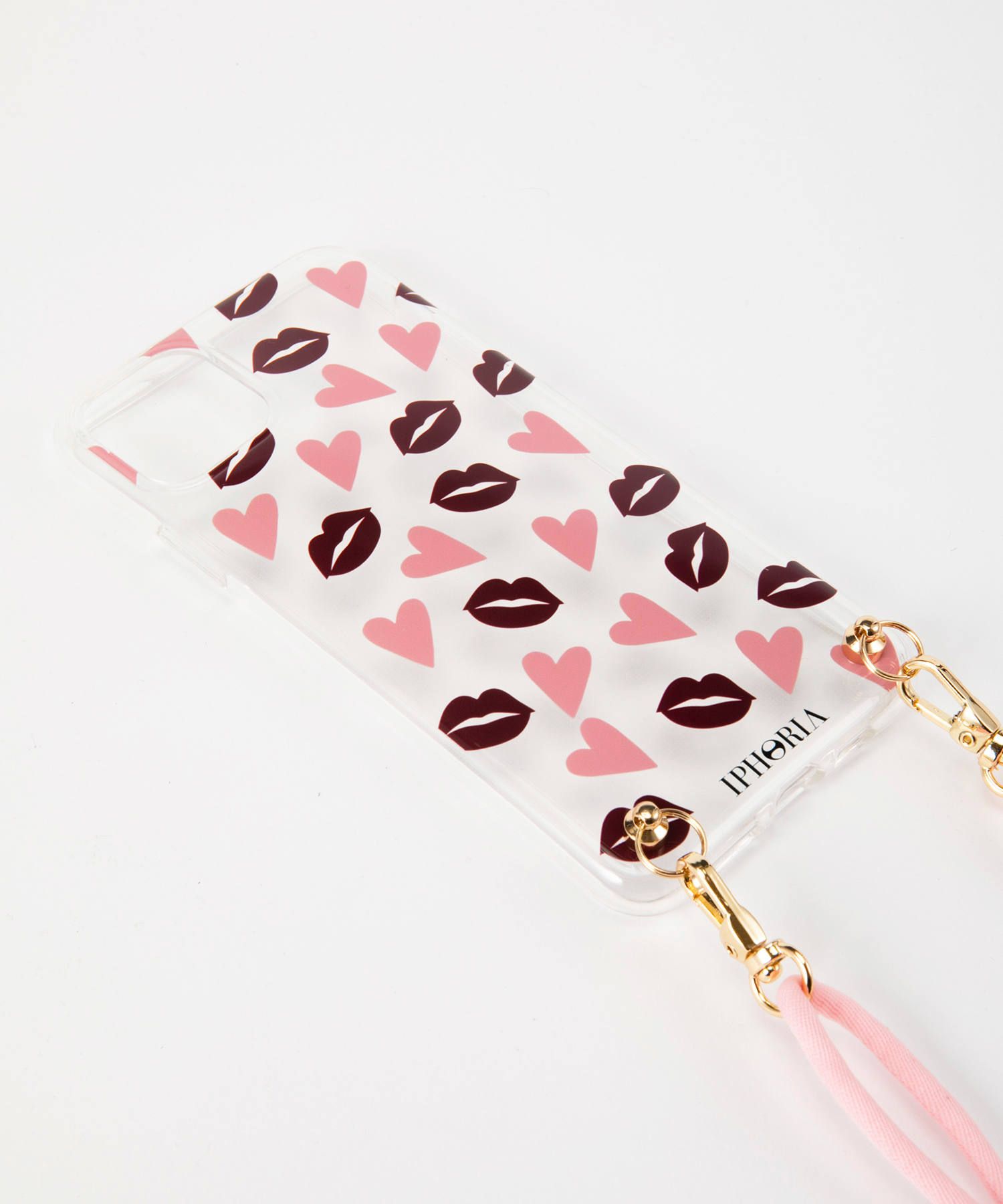 Necklace Case for Apple iPhone 11Pro Max - Lips & Hearts