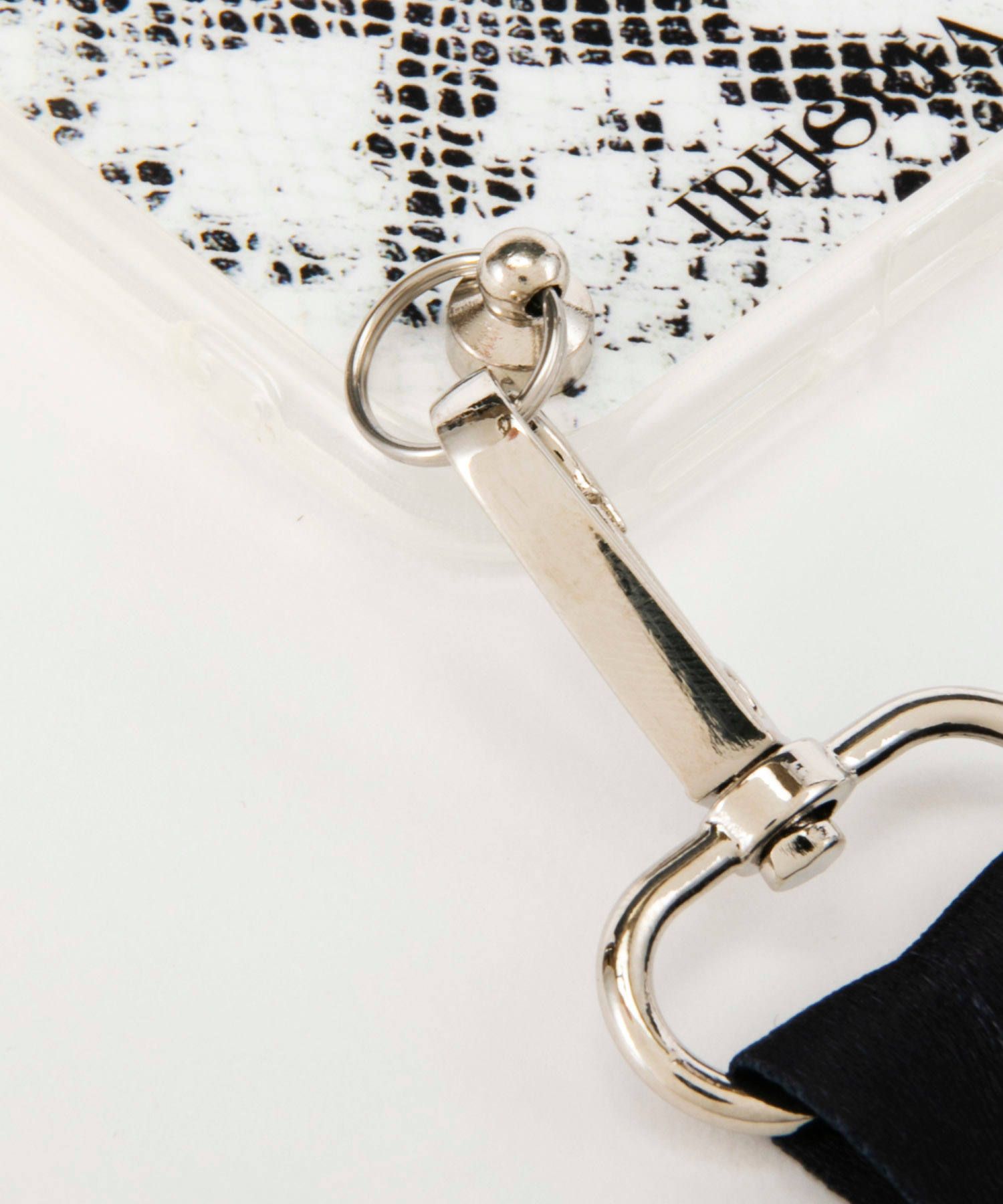 Necklace Case for Apple iPhone X/XS with Black Strap - B&W Snake