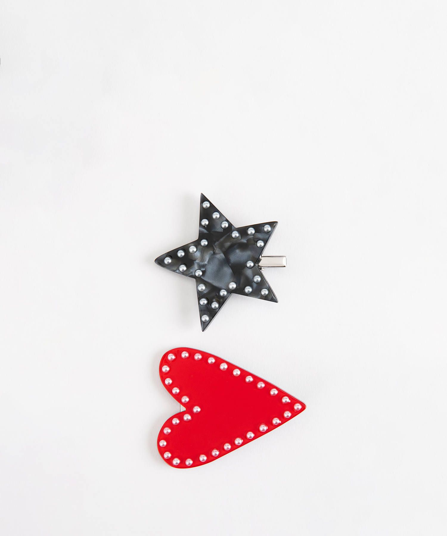 Medium Hair Clip Set - Star & Heart