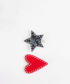 Medium Hair Clip Set - Star & Heart