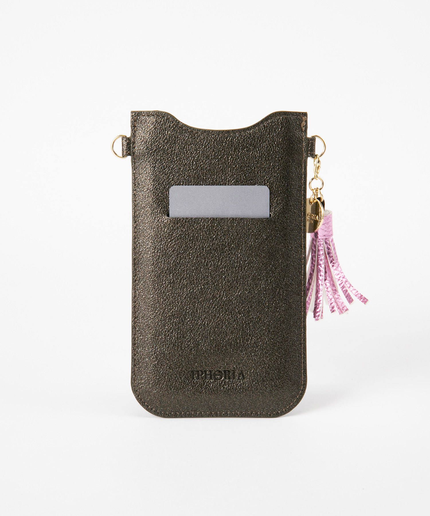 Necklace Sleeve Case for Apple iPhone 7+/8+/XR/XS Max/11/11 Pro Max - Olive Green with Rose Star