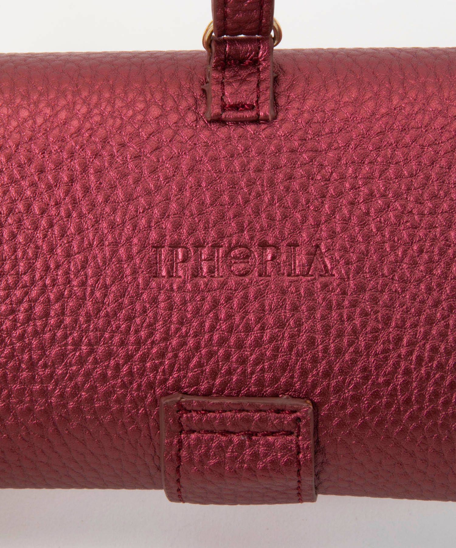 Glasses Case with Bag Holder - Dark Red With Golden Stars & hook in gold