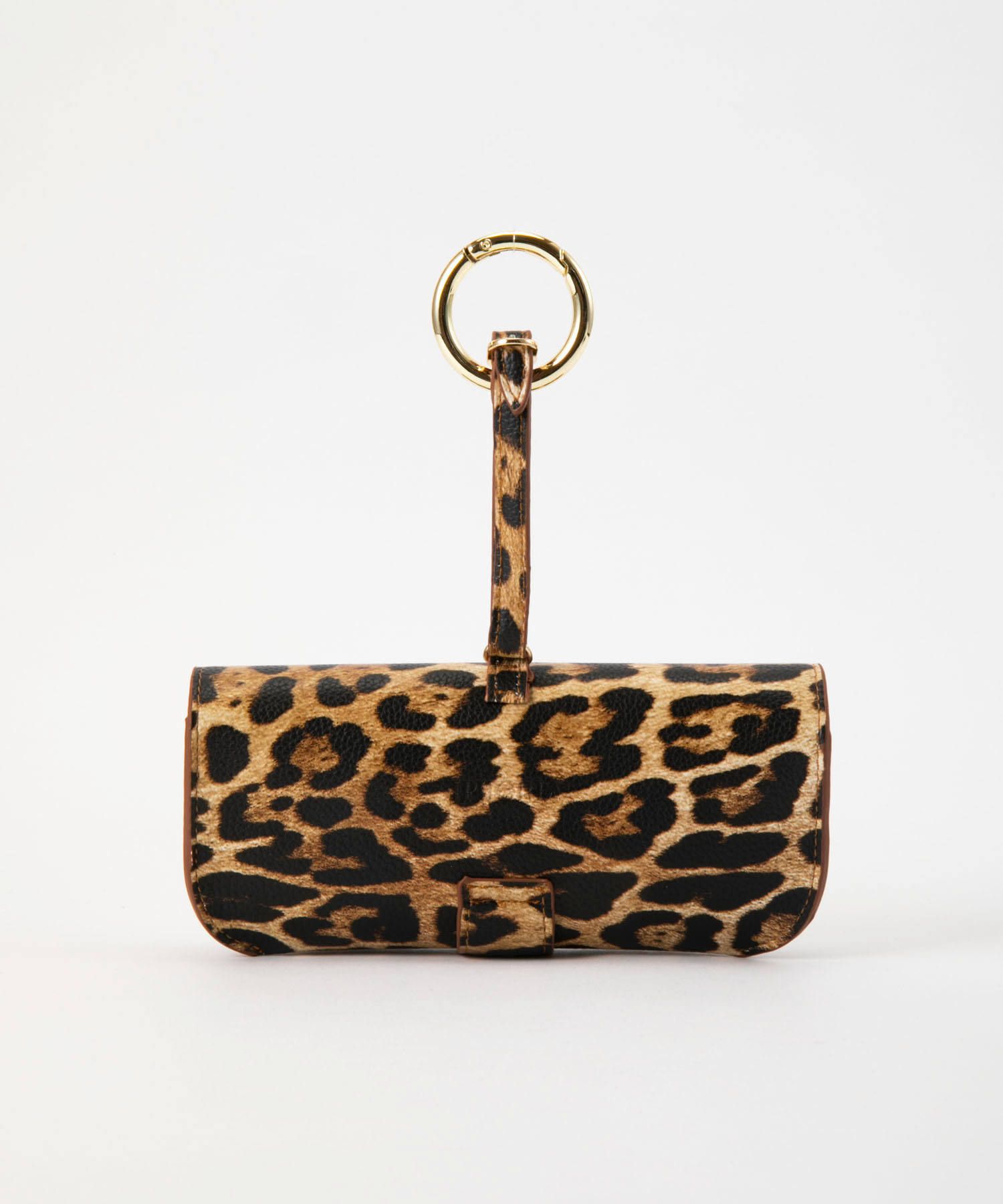 Glasses Case with Bag Holder - Leo Print with Eyes & hook in gold