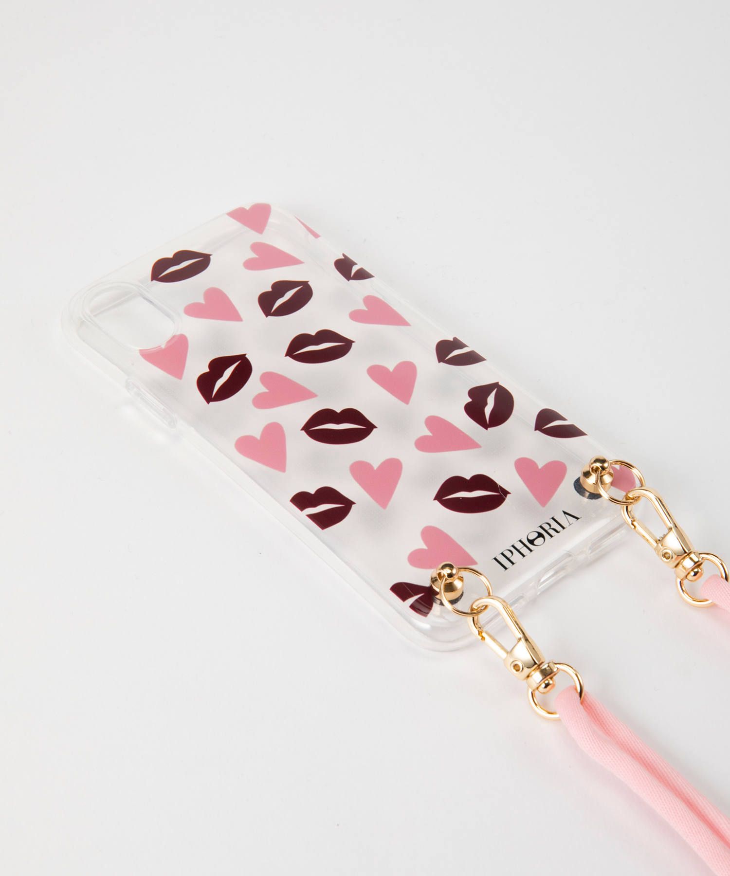 Necklace Case for Apple iPhone X/XS - Lips & Hearts