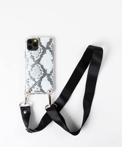 Necklace Case for Apple iPhone 11 Pro with Black Strap - B&W Snake