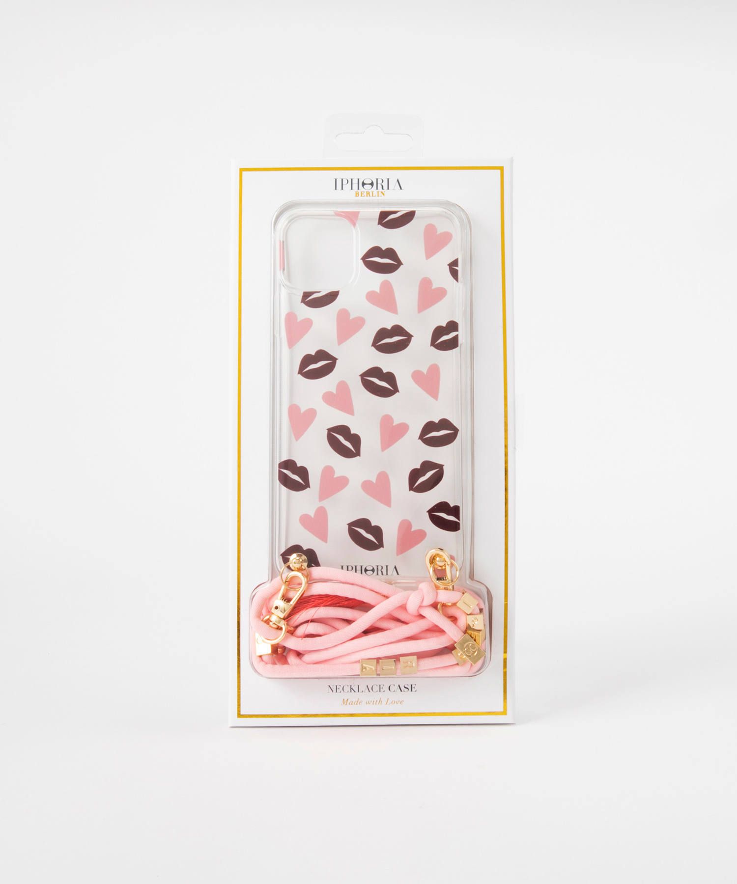 Necklace Case for Apple iPhone 11Pro Max - Lips & Hearts