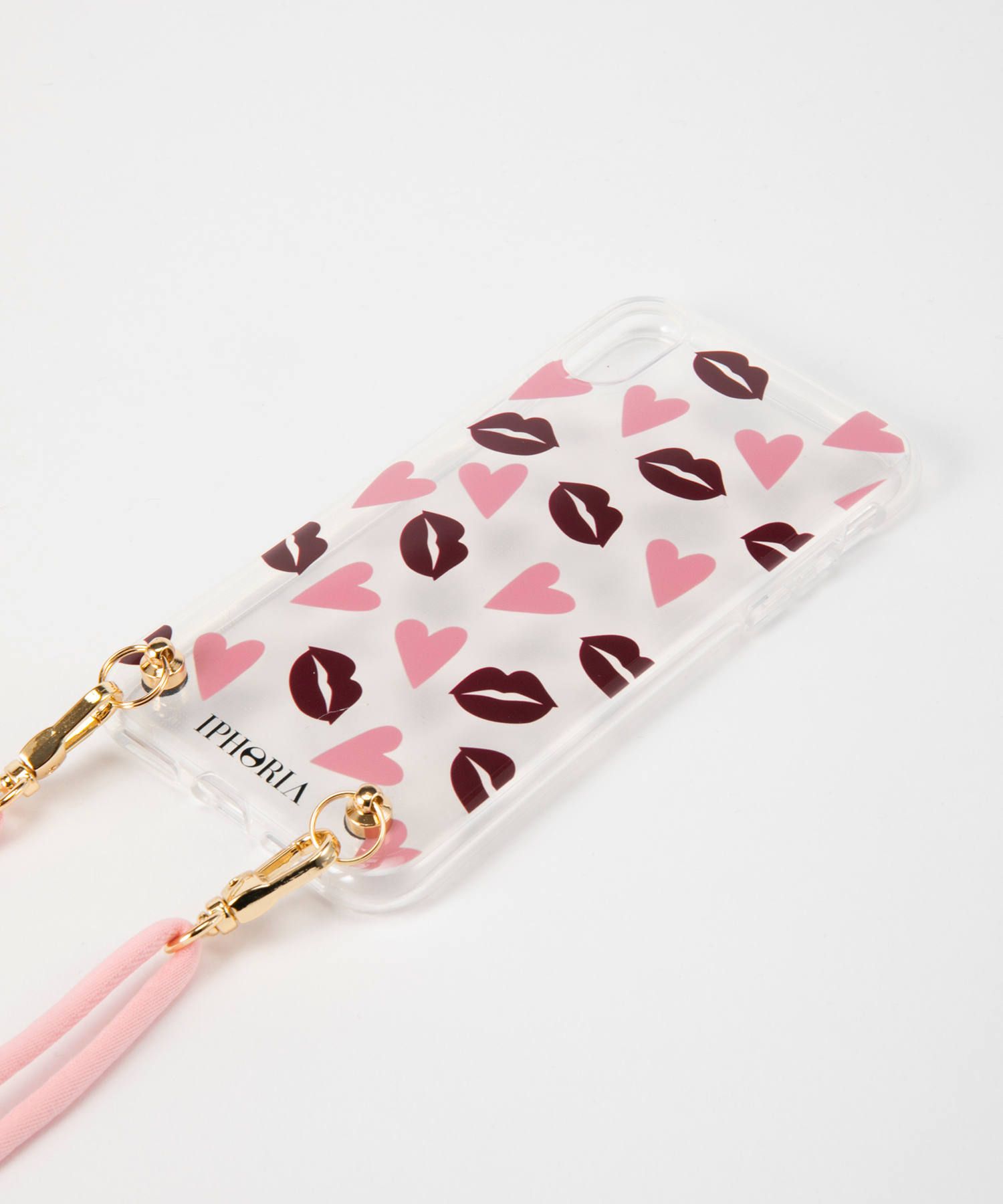 Necklace Case for Apple iPhone X/XS - Lips & Hearts