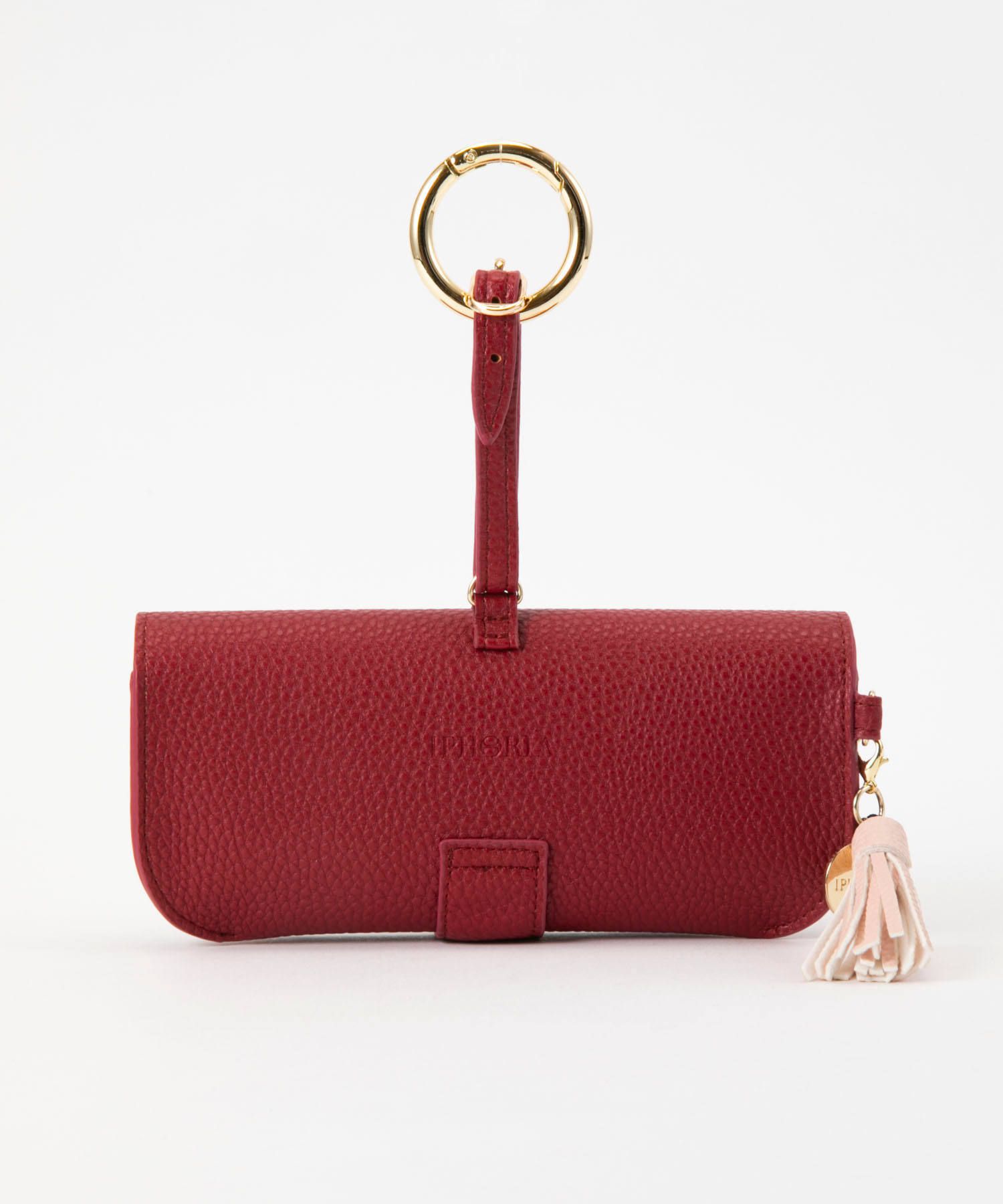 Glasses Case with Bag Holder - Dark Red & Hook in Gold