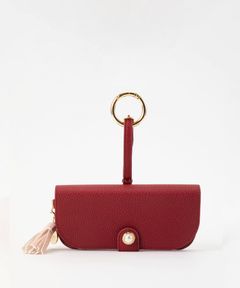 Glasses Case with Bag Holder - Dark Red & Hook in Gold