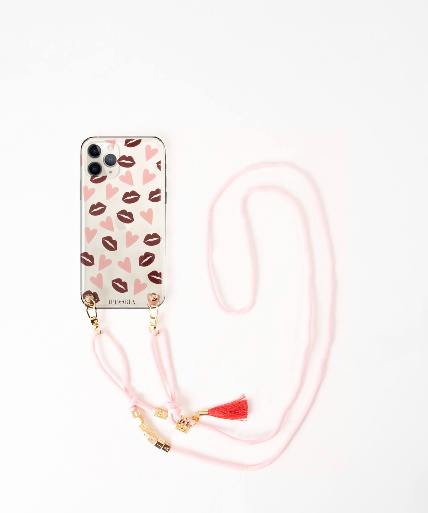 Necklace Case for Apple iPhone 11Pro Max - Lips & Hearts