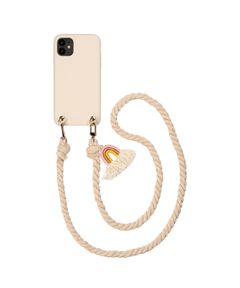 Necklace Case for Apple iPhone 12 mini - Soft Touch Cream Macrame