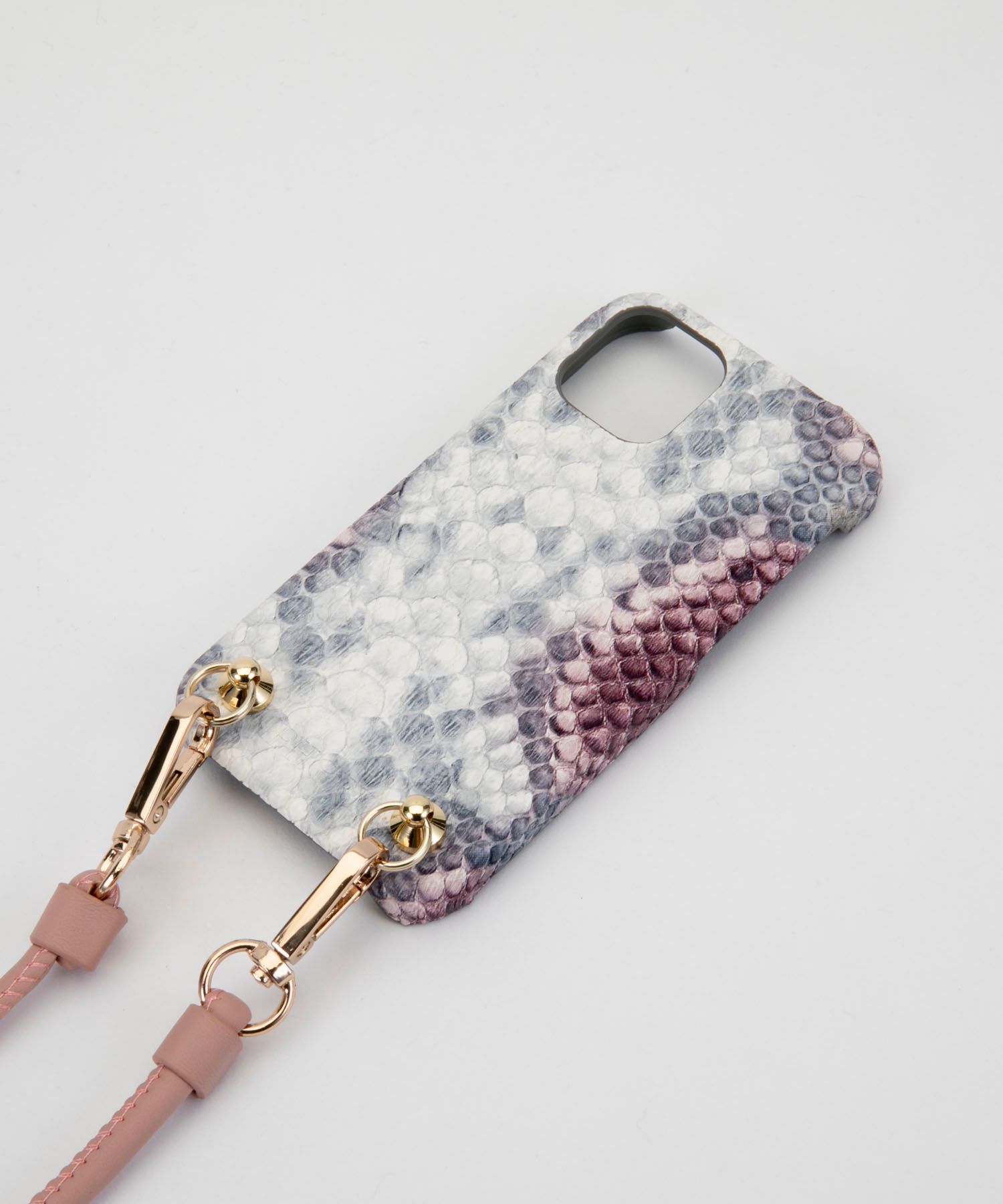 Necklace Case for Apple iPhone 12 mini - Snake with nude Strap