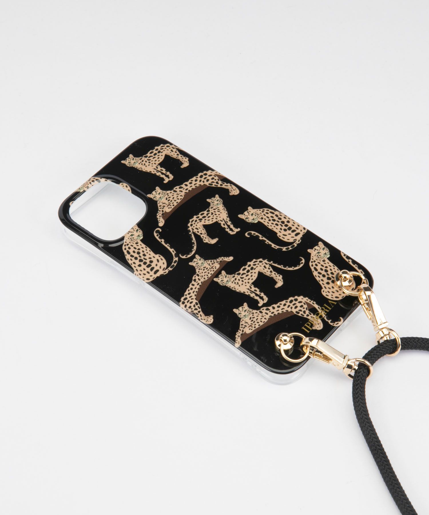 Necklace Case for Apple iPhone 12 mini - Leopard Mosaic Black
