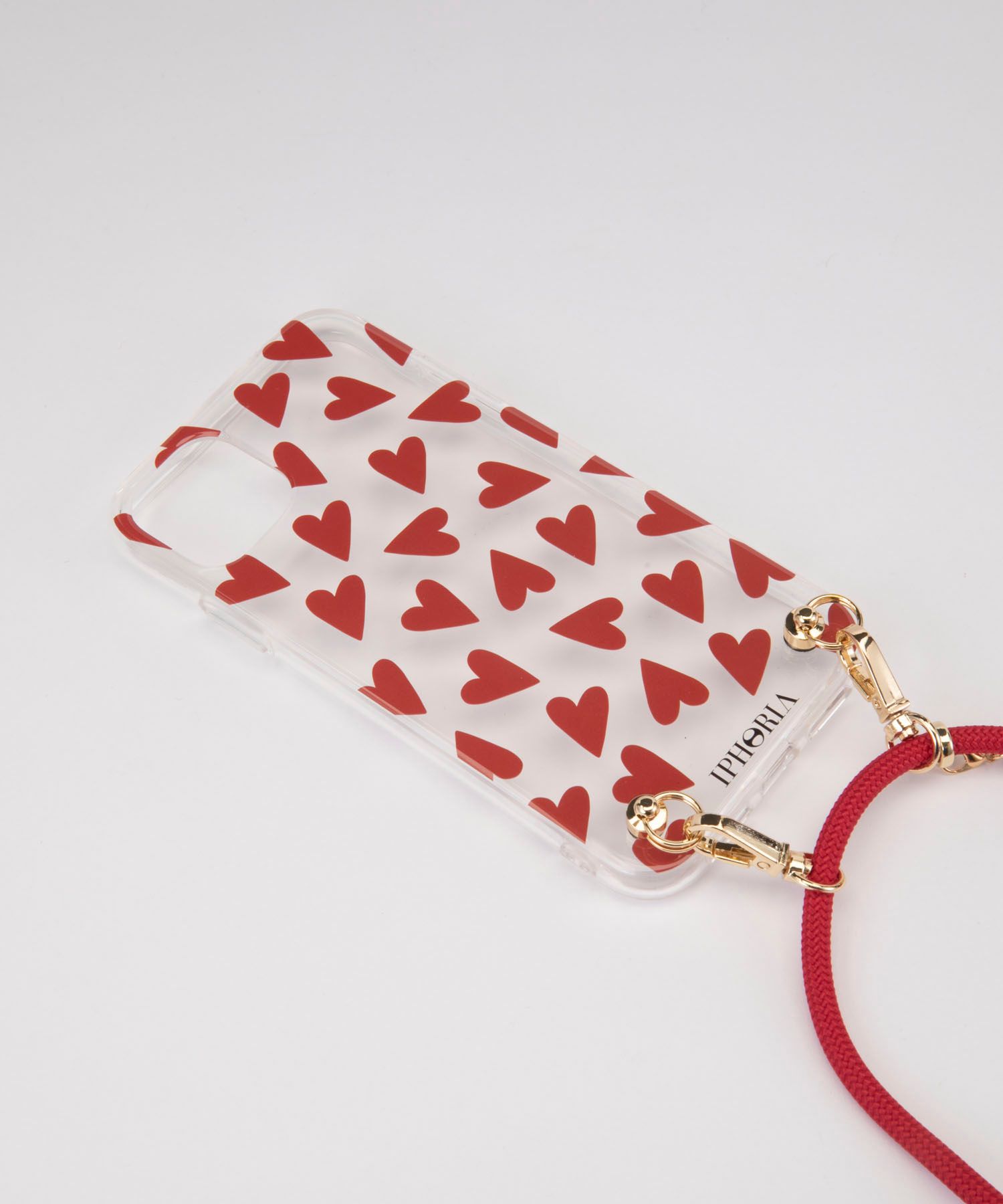 Necklace Case for Apple iPhone 11 - Transparent Hearts