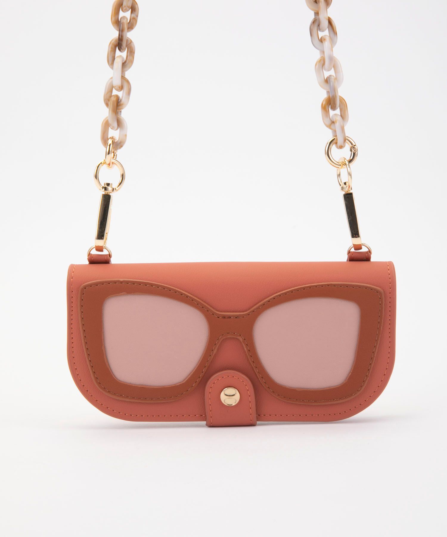 Glasses Case with Bag Holder - Orange Glasses With Chain