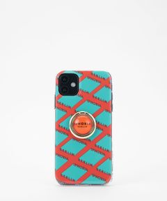 Case for Apple iPhone 11 - Gold Ring Illusion Pattern Orange & Mint