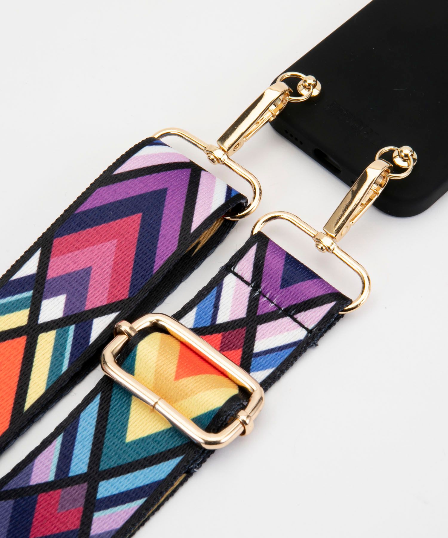 Necklace Case for Apple iPhone 12 mini - Soft Touch Black with Ethno Strap