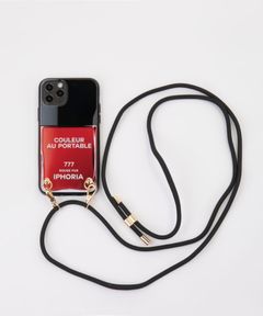 Necklace Case for Apple iPhone 11 Pro with Black Cord - Couleur Au Portable Vernis Rouge Pur