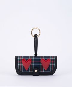 Glasses Case with Bag Holder - checkered with patent Hearts