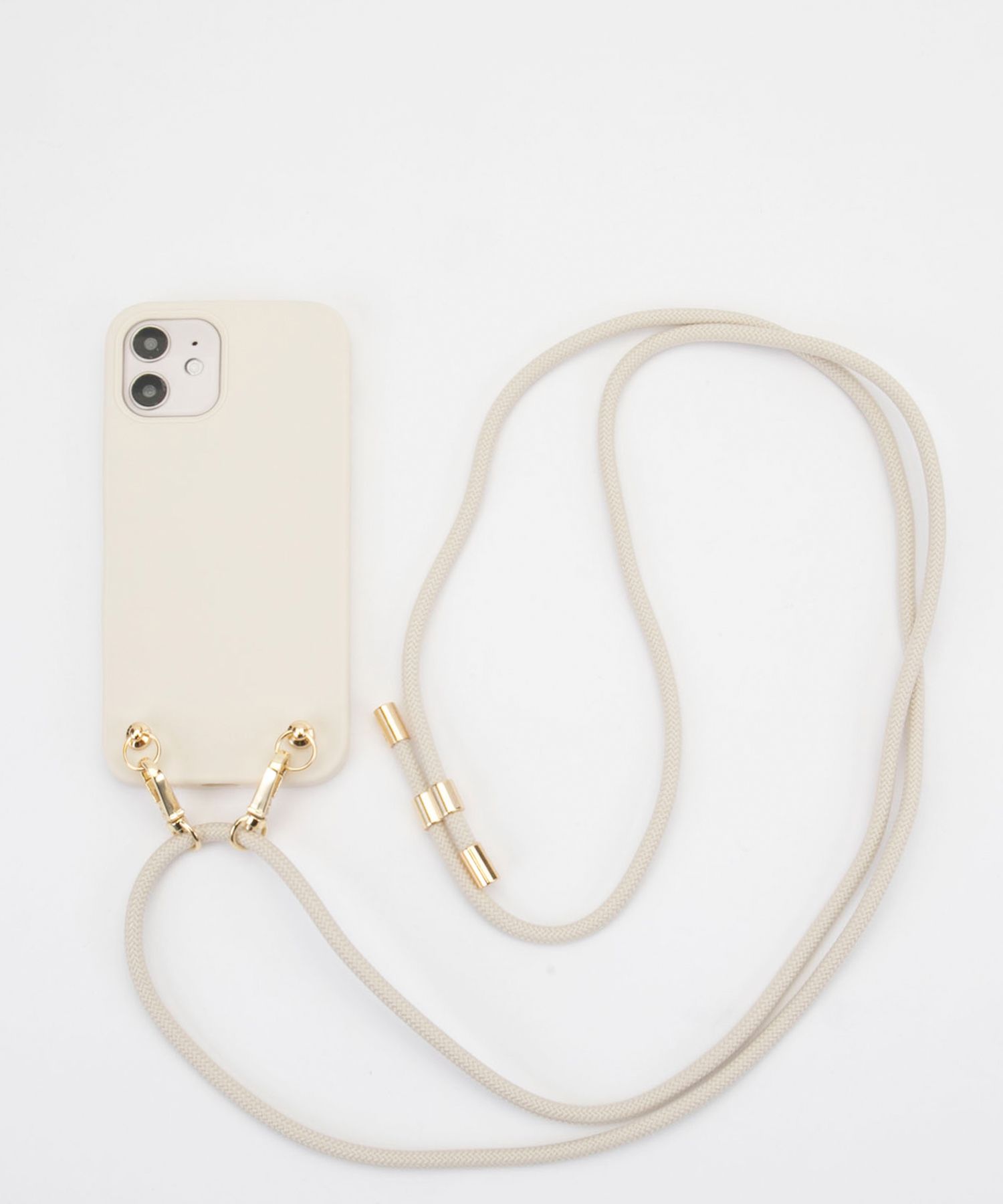 Necklace Case for Apple iPhone 12/12 Pro - Soft Touch simple Ivory