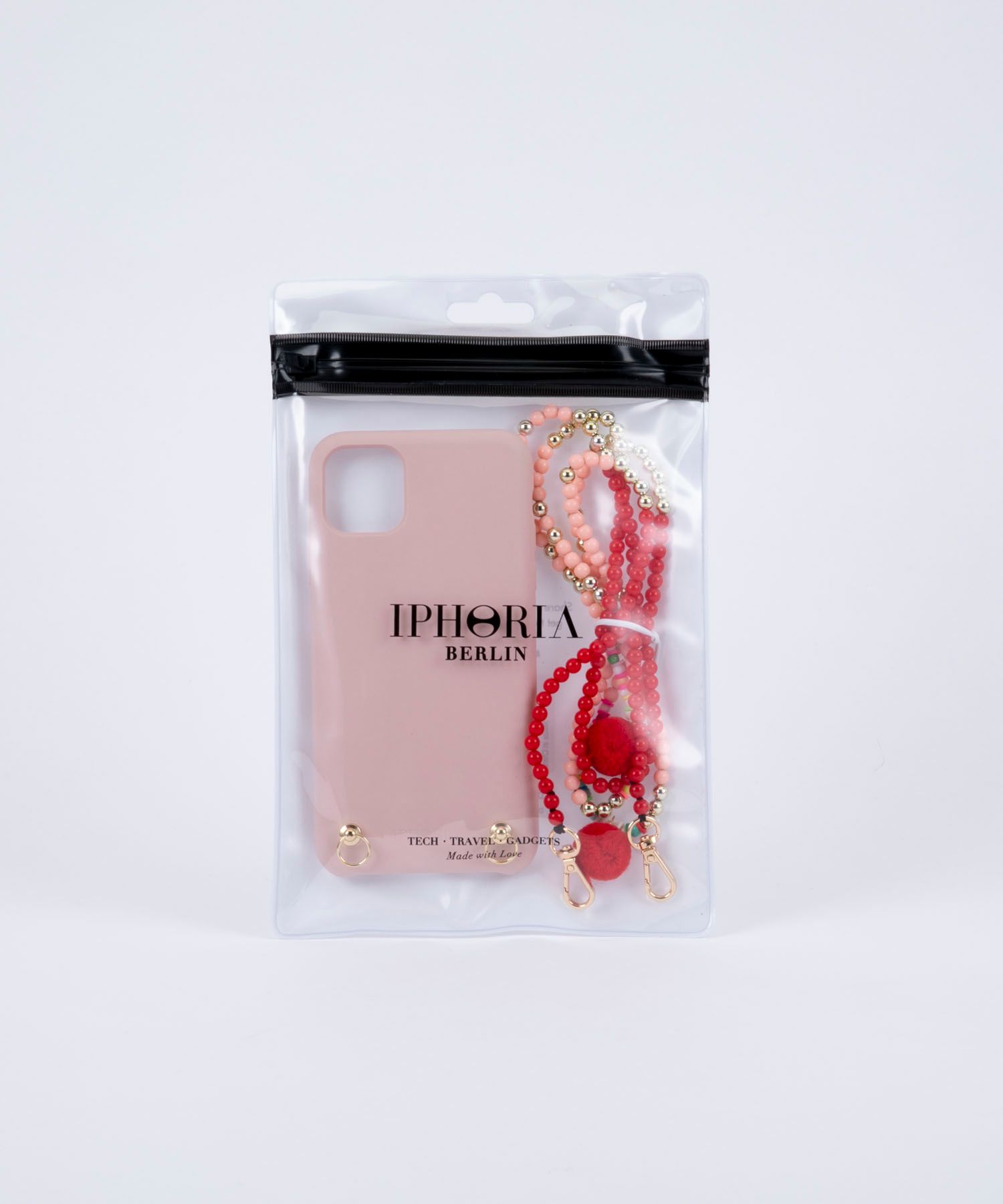 Necklace Case for Apple iPhone 11 Pro Max - Soft Touch Nude with Pearl Strap