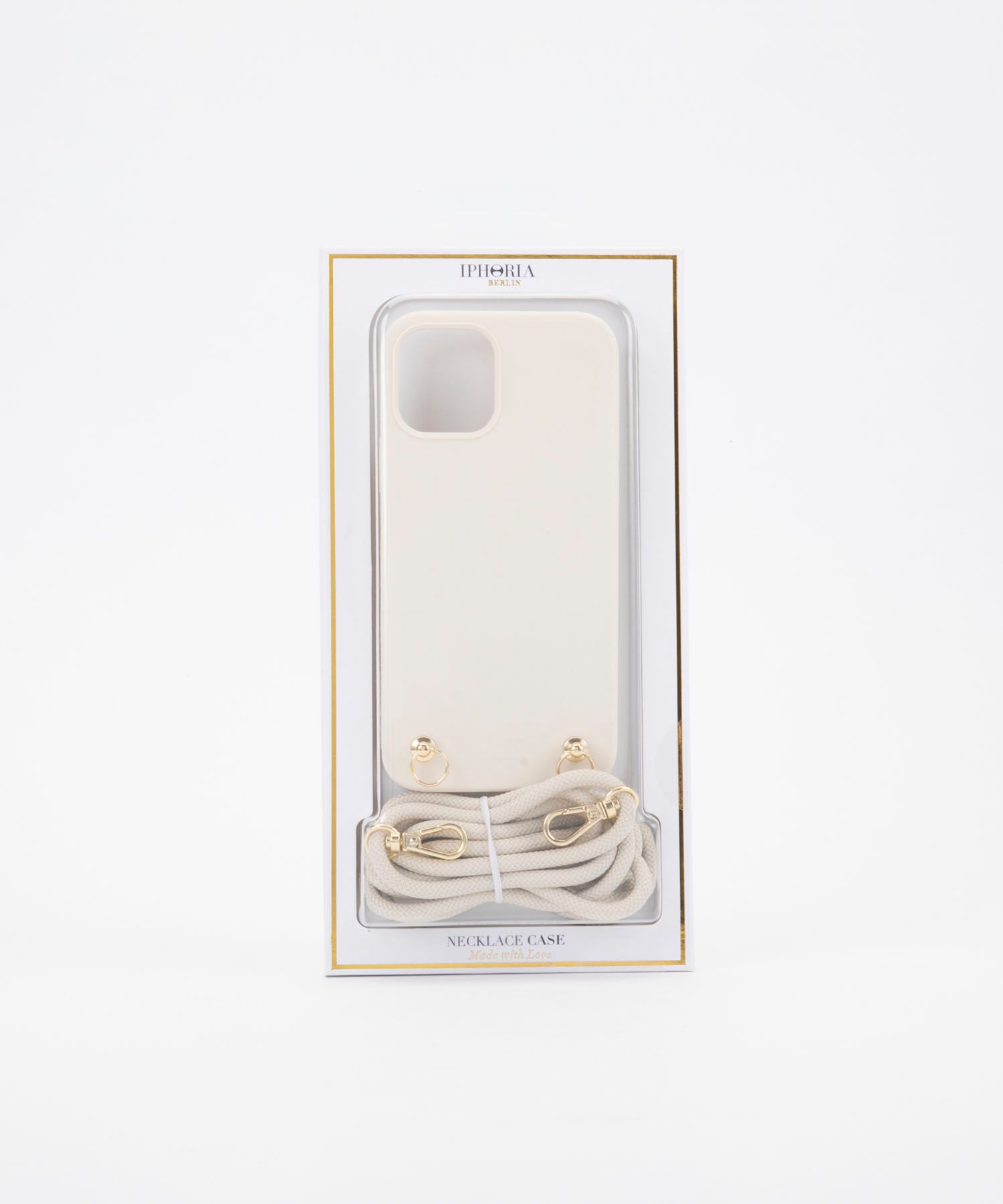 Necklace Case for Apple iPhone 12/12 Pro - Soft Touch simple Ivory