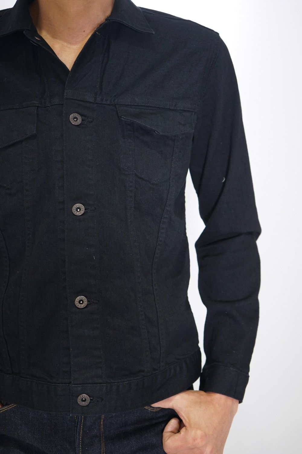 KURO - Jetta Black Denim Jacket One Wash | Ivory