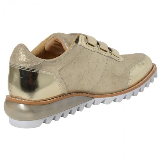 Maison U - MEN'S SHOES WITH STUDS/ Pale Gold & Gold Studs | Ivory